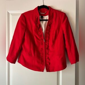 White House Black Market Red Blazer Classic Tailored Design